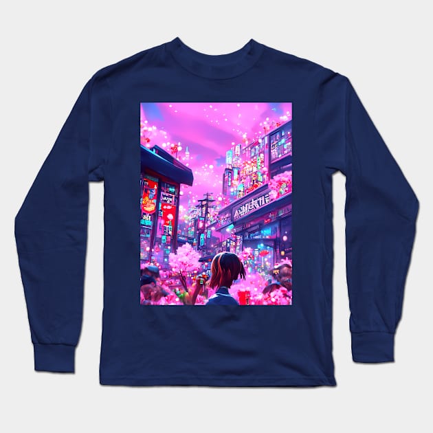 Pink Samurai Street of Love Long Sleeve T-Shirt by DaysuCollege